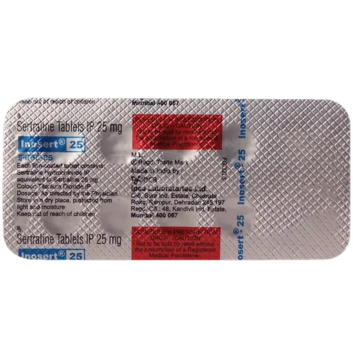 inosert 25mg tablet 10's